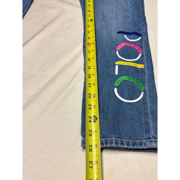 Polo Ralph Lauren The Slim Boyfriend Jeans Blue Embroidered Logo Women W28X26 - Picture 13 of 15